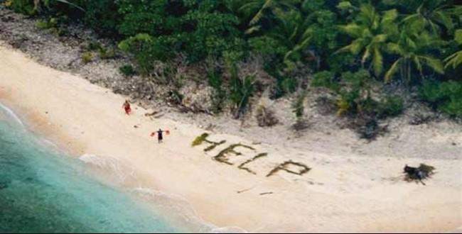 Issız adadaki denizcileri palmiye yazısı kurtardı