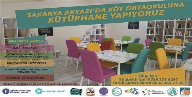 Üsküdar Üniversitesi öğrencileri şimdi de Sakarya’ya kütüphane kuracak!