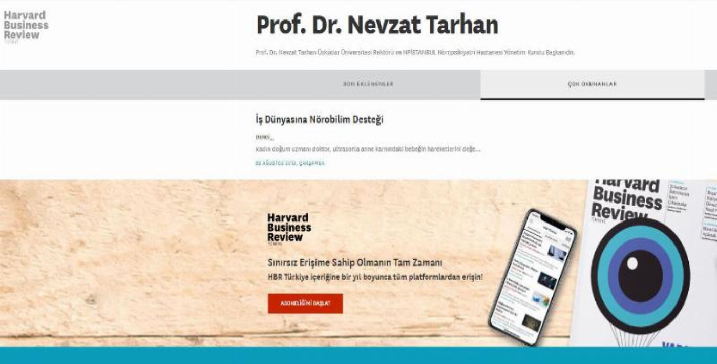 Prof. Dr. Tarhan’ın yazısı En Çok Okunanlarda